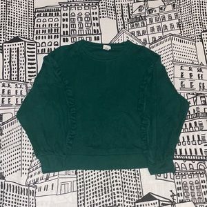 Emerald Ruffled Sleeve Sweater